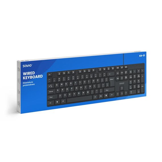 Savio KB-01 keyboard Home/Office USB QWERTY US English Black - Keyboards - Keyboards & Mice - Techbox