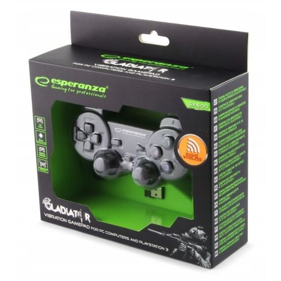 Esperanza EGG108K Gaming Controller Black USB 2.0 Gamepad Analogue / Digital PC, Playstation 3 - Game Controllers - Gaming - Techbox