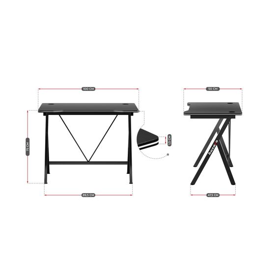 Gaming desk - Huzaro Hero 1.4 Black | Techbox