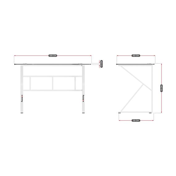 Gaming desk - Huzaro Hero 1.6 White | Techbox