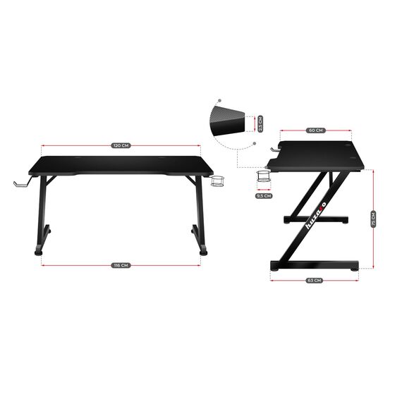 Huzaro Hero 2.5 computer desk Black | Techbox