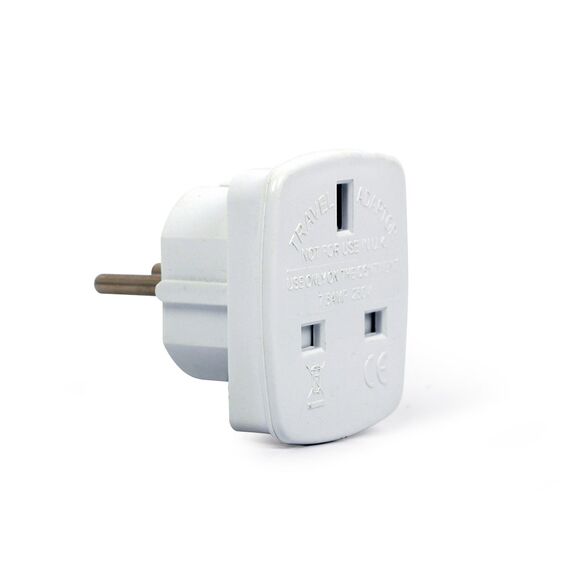 Gembird A-AC-UKEU-001 power plug adapter Type G (UK) Type F White | Techbox