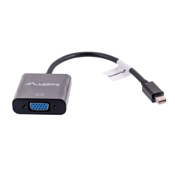 Lanberg AD-0006-BK video cable adapter 0.2 m VGA (D-Sub) Mini DisplayPort Black - Adaptors & Plugs - Cables & Adapters - Techbox