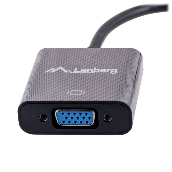 Lanberg AD-0006-BK video cable adapter 0.2 m VGA (D-Sub) Mini DisplayPort Black - Adaptors & Plugs - Cables & Adapters - Techbox