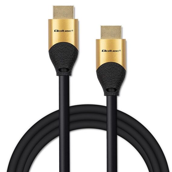 Qoltec 50356 HDMI v2.1 Cable Ultra high speed 8K | 60Hz | 28AWG | GOLD | 3m | Techbox
