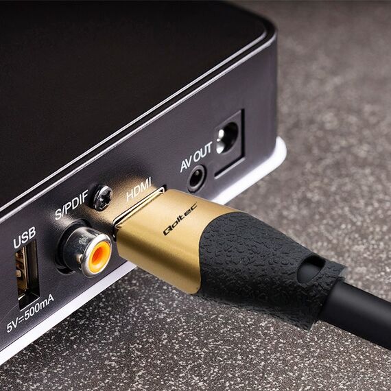 Qoltec 50357 HDMI v2.1 Cable Ultra high speed 8K | 60Hz | 26AWG | GOLD | 5m - Monitor Cables - Cables & Adapters - Techbox