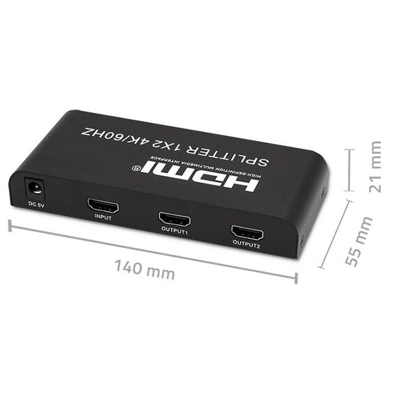 Qoltec 51797 Active HDMI Splitter 2 x HDMI 4K x 2K | 6Gb/s | 60Hz | Techbox
