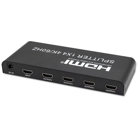 Qoltec 51799 Active HDMI Splitter 4 x HDMI 4K x 2K | 6Gb/s | 60Hz | Techbox