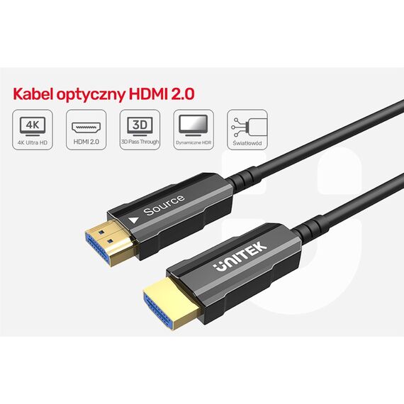 UNITEK HDMI CABLE 2.0 4K 60HZ AOC-20M - Monitor Cables - Cables & Adapters - Techbox