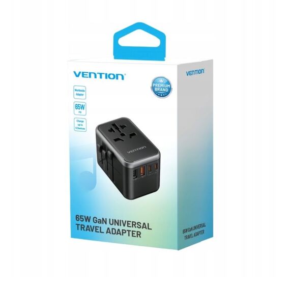 Vention 65W GaN Travel Adapter and Charger 2x USB-A 2x USB-C | Techbox