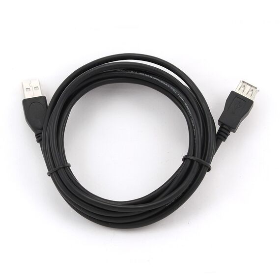 Gembird 3m USB 2.0 A M/FM USB cable USB A Black - USB Cables - Cables & Adapters - Techbox