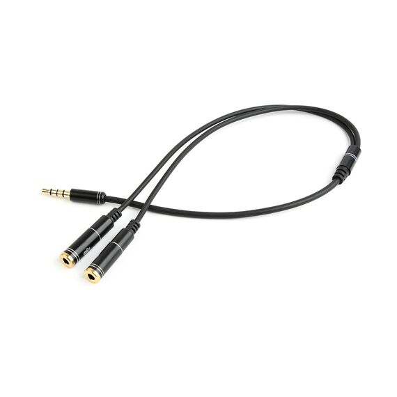 Gembird !Adapter audio microphon 3.5mm mini Jack/4PIN/0. audio cable 0.2 m 2 x 3.5mm Black - Monitor Cables - Cables & Adapters - Techbox