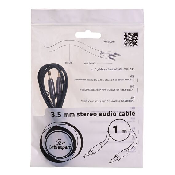 Gembird CCAP-444-1M audio cable 3.5mm Black | Techbox