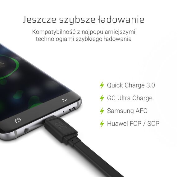 Green Cell KABGC03 USB cable 0.25 m USB A USB C Black - USB Cables - Cables & Adapters - Techbox