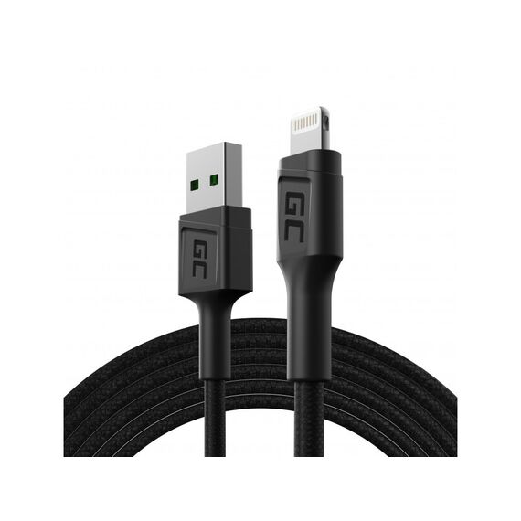 Green Cell KABGC18 lightning cable 2 m Black - USB Cables - Cables & Adapters - Techbox