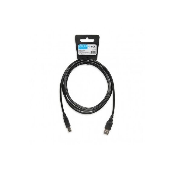 iBox IKU2D USB cable 1.8 m USB 2.0 USB A USB B Black | Techbox