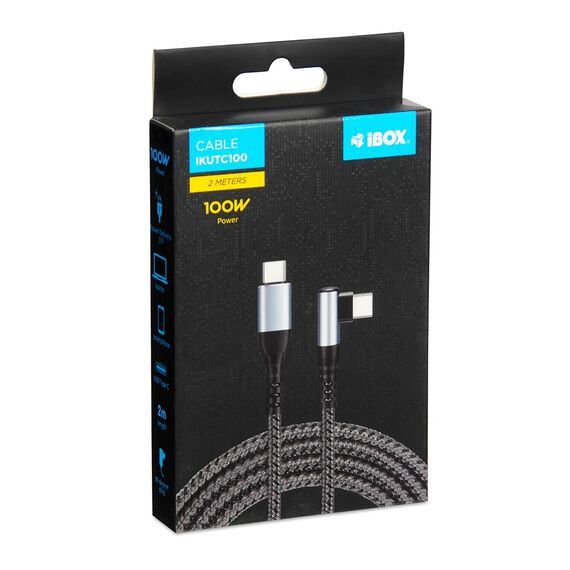 iBOX IKUTC USB-C cable 100W 2m Black - USB Cables - Cables & Adapters - Techbox