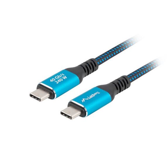 Lanberg CA-CMCM-44CU-0005-BK USB cable USB4 Gen 2x2 0.5 m USB C Black, Blue - USB Cables - Cables & Adapters - Techbox