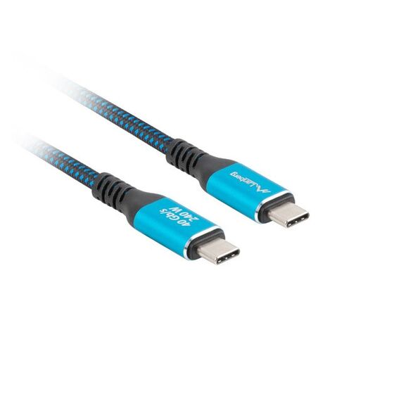 Lanberg CA-CMCM-44CU-0005-BK USB cable USB4 Gen 2x2 0.5 m USB C Black, Blue - USB Cables - Cables & Adapters - Techbox