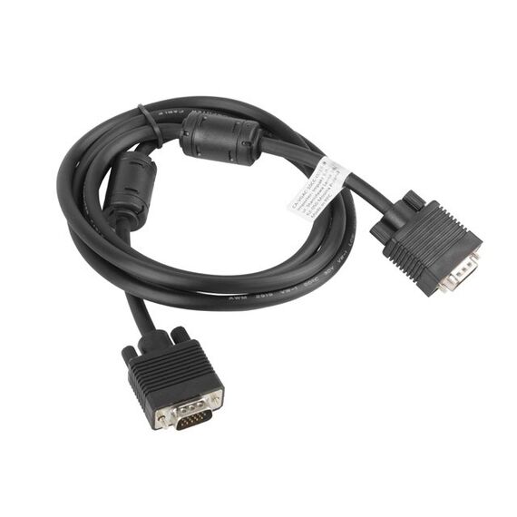 Lanberg CA-VGAC-10CC-0018-B VGA cable 1.8 m VGA (D-Sub) Black - Monitor Cables - Cables & Adapters - Techbox