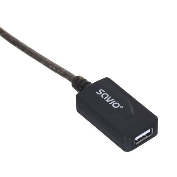 SAVIO CL-130 USB active port extension 10m USB 2.0-A male USB 2.0-A female Black - USB Cables - Cables & Adapters - Techbox