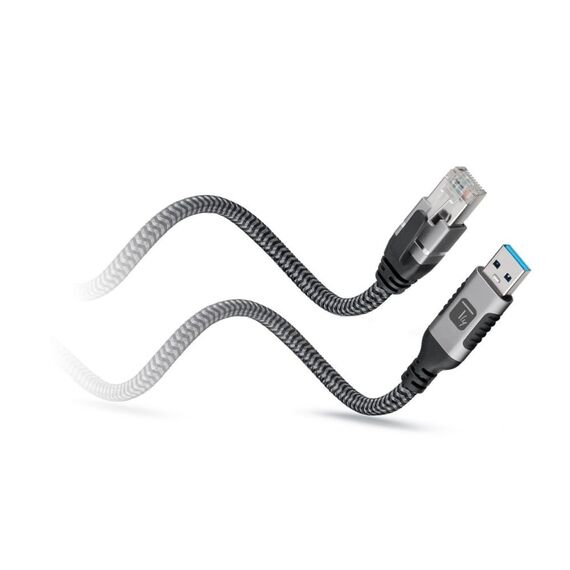 Techly ICOC U3A-RJ45-010 networking cable Black, Silver 1 m Cat6 F/UTP (FTP) | Techbox