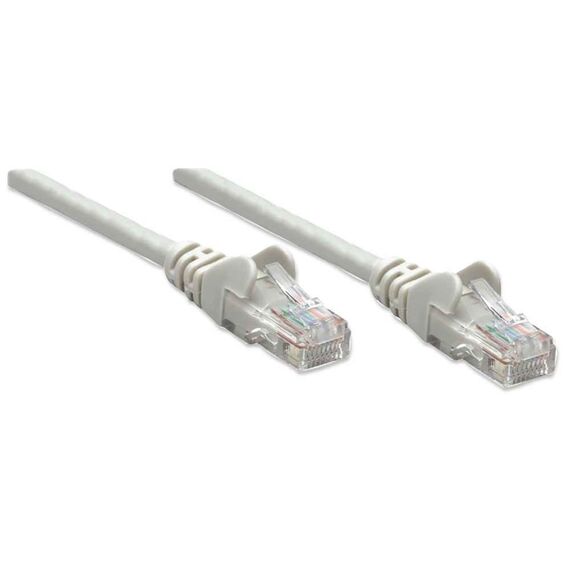 Intellinet Network Patch Cable, Cat5e, 3m, Grey, CCA, U/UTP, PVC, RJ45, Gold Plated Contacts, Snagless, Booted, Lifetime Warranty, Polybag | Techbox