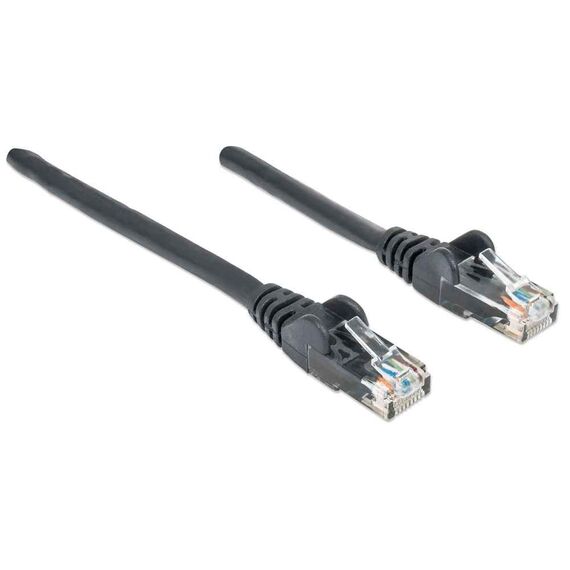 Intellinet Network Patch Cable, Cat6, 3m, Black, CCA, U/UTP, PVC, RJ45, Gold Plated Contacts, Snagless, Booted, Lifetime Warranty, Polybag - Network & Phone Cables - Cables & Adapters - Techbox