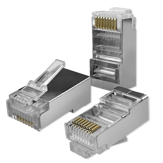 Qoltec 54556 RJ45 modular connector | CAT6 | FTP |Gold-plated contacts | 100 pieces - Adaptors & Plugs - Cables & Adapters - Techbox