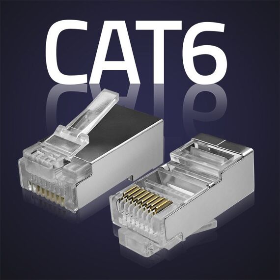 Qoltec 54556 RJ45 modular connector | CAT6 | FTP |Gold-plated contacts | 100 pieces - Adaptors & Plugs - Cables & Adapters - Techbox