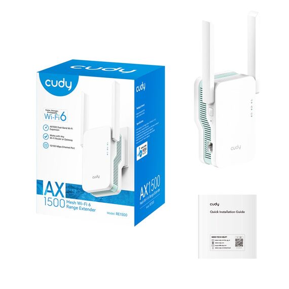 CUDY RE1500 Mesh Wi-Fi 6 Signal Booster - Repeaters & Extenders - Network Devices - Techbox