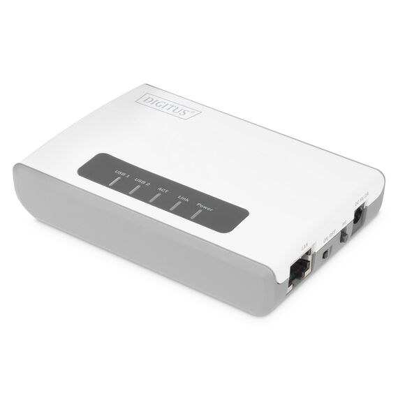 Digitus 2 Port USB 2.0 Wireless Multi-Functional Network Server, 300 Mbps - Network accessories - Network Devices - Techbox