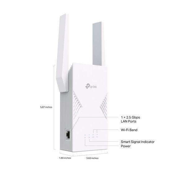 TP-Link BE3600 Network transmitter & receiver White 2500 Mbit/s | Techbox