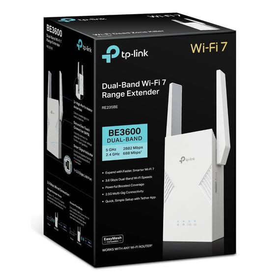 TP-Link BE3600 Network transmitter & receiver White 2500 Mbit/s | Techbox