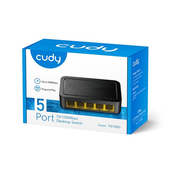 Cudy FS105D network switch Fast Ethernet (10/100) Black | Techbox