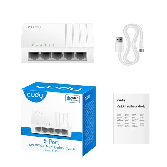 Cudy GS105U network switch Unmanaged Gigabit Ethernet (10/100/1000) White | Techbox