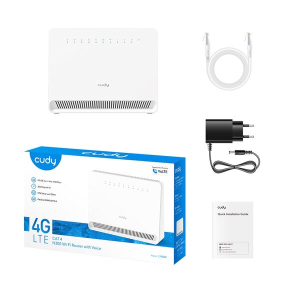 CUDY LT400V Wi-Fi 4G N300 router with voice | Techbox