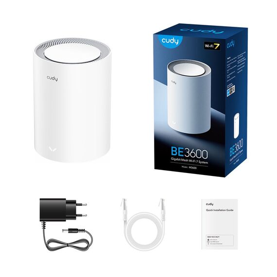 Cudy M3600 Dual-band (2.4 GHz / 5 GHz) Wi-Fi 7 (802.11be) White 3 Internal | Techbox