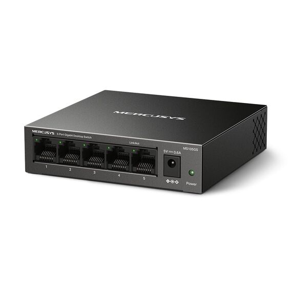 Mercusys MS105GS - Desktop switch, 5 Gigabit ports, black - Switches - Network Devices - Techbox