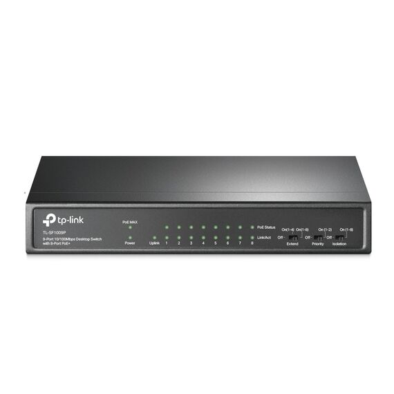 TP-Link 9-Port 10/100Mbps Desktop Switch with 8-Port PoE+ | Techbox