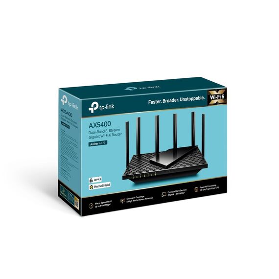 TP-Link Archer AX5400 Dual-Band Gigabit Wi-Fi 6 Router, Black | Techbox
