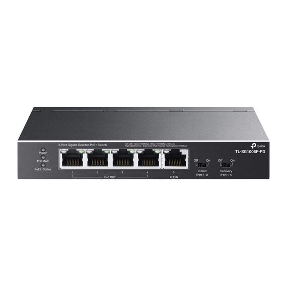 TP-Link TL-SG1005P-PD network switch Gigabit Ethernet (10/100/1000) Power over Ethernet (PoE) Black | Techbox