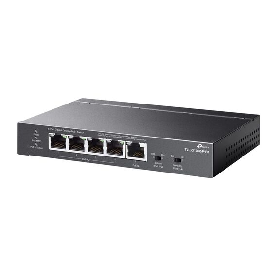 TP-Link TL-SG1005P-PD network switch Gigabit Ethernet (10/100/1000) Power over Ethernet (PoE) Black | Techbox