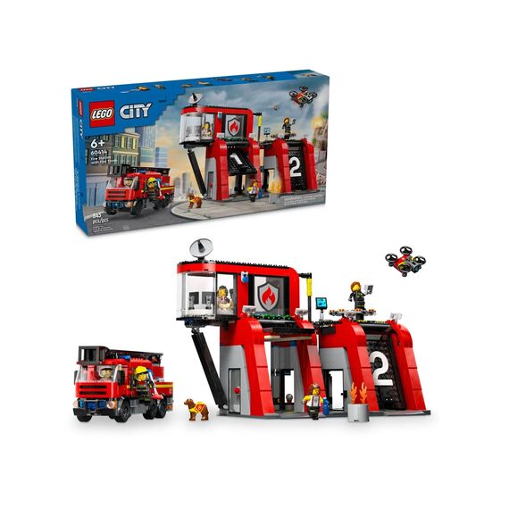 LEGO CITY 60414 FIRE STATION WITH FIRE TRUCK |  Techbox