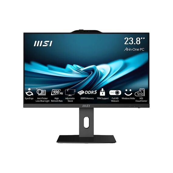 MSI AIO PRO AP242P 14M-892XEU i5-14400 23.8" IPS LED FHD Non-Touch Anti-Glare 16GB SSD 500GB M.2 AX211 WiFi 6E No OS Black - All In One - Ready-made - Techbox
