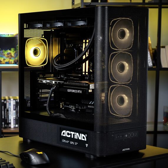 Actina 5901443440239 PC AMD Ryzen™ 9 9900X3D 32 GB DDR5-SDRAM 2 TB SSD NVIDIA GeForce RTX 5090 Midi Tower Black - Ready-made PC - Ready-made - Techbox
