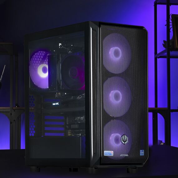 Actina 5901443410294 PC AMD Ryzen™ 7 8400F 32 GB DDR5-SDRAM 1 TB SSD Intel Arc B580 Midi Tower Black - Ready-made PC - Ready-made - Techbox