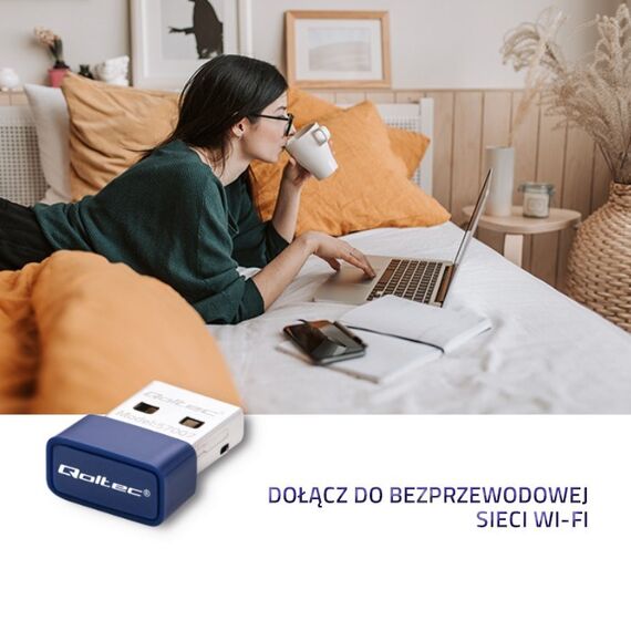 Qoltec 57007 Wireless Mini Bluetooth USB WiFi Adapter | Techbox