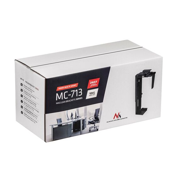 The MC-713 PC Holder Computer Under Desk Table Bracket Support Storage - Computer Case Accessories - PC Cases & Accessories - Techbox