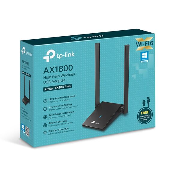 TP-Link AX1800 Dual Antennas High Gain Wireless USB Adapter | Techbox
